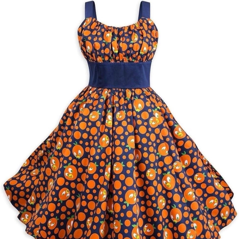 Disney Parks The Dress Shop Orange Bird Costume Dress Women's XS Navy Blue NEW! - Picture 8 of 9